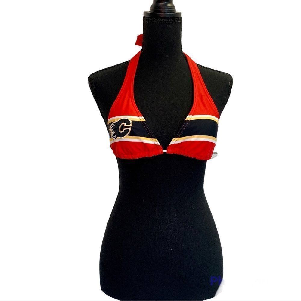 NHL Calgary Flames bikini tops Sz S